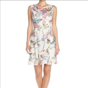 Gabby Skye white & multicolored floral dress